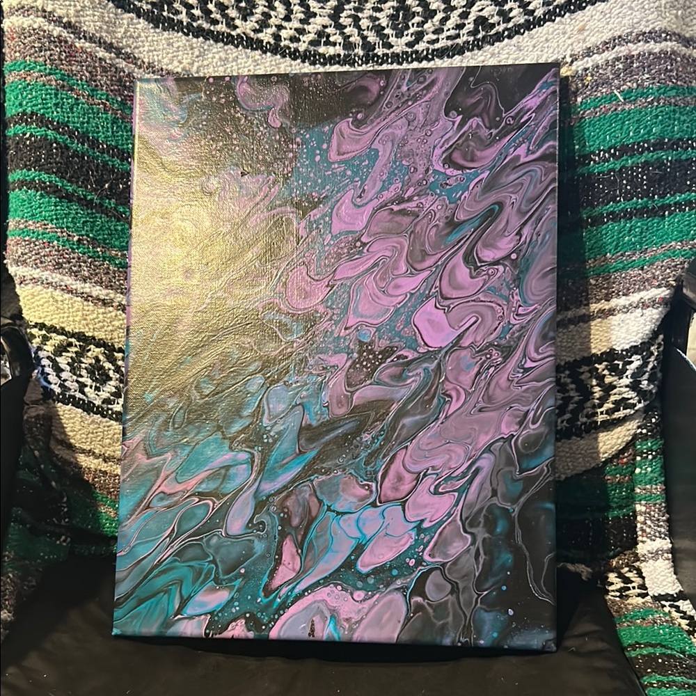 Abstract Purple and Blue Wall Art Canvas